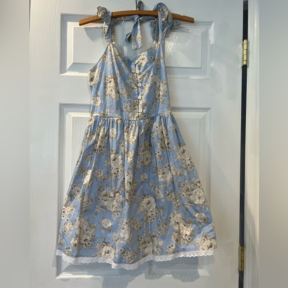 Bonnie Chance Collections Cottage Core Light Blue Dress Size Medium